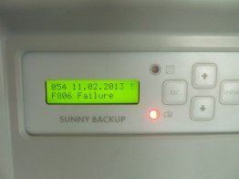 Fehlermeldung F806 beim Sunny Backup 5000
