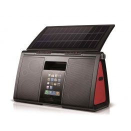 Die Soulra Soundanlage mit Solarmodul. Quelle: Grünspar Die Soulra Soundanlage mit Solarmodul. Quelle: Grünspar