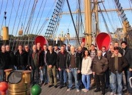 The Logistics department on the Schulschiff Deutschland during an excursion to Bremen.