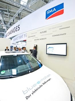 E-Golf and SMA wallbox at the Intersolar Europe 2013