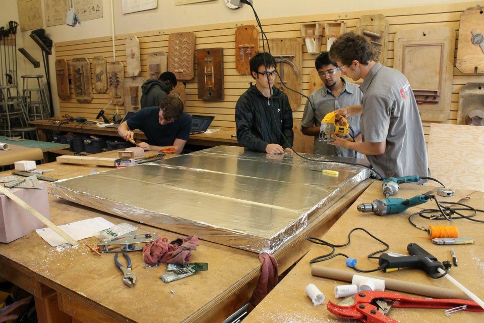 Stanford students busy building the CORE module. Photo credit: Stanford University