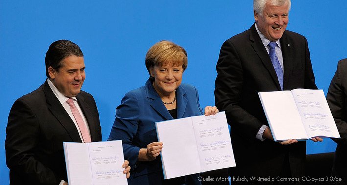 Unterschrift des Koalitionsvertrages der 18. Wahlperiode des Bundestages