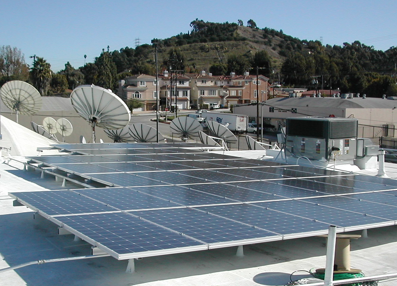 Solar modules find their home on California Baby's busy rooftop.