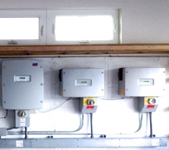 Three Sunny Boy inverters busy at work in the Cayman Islands.