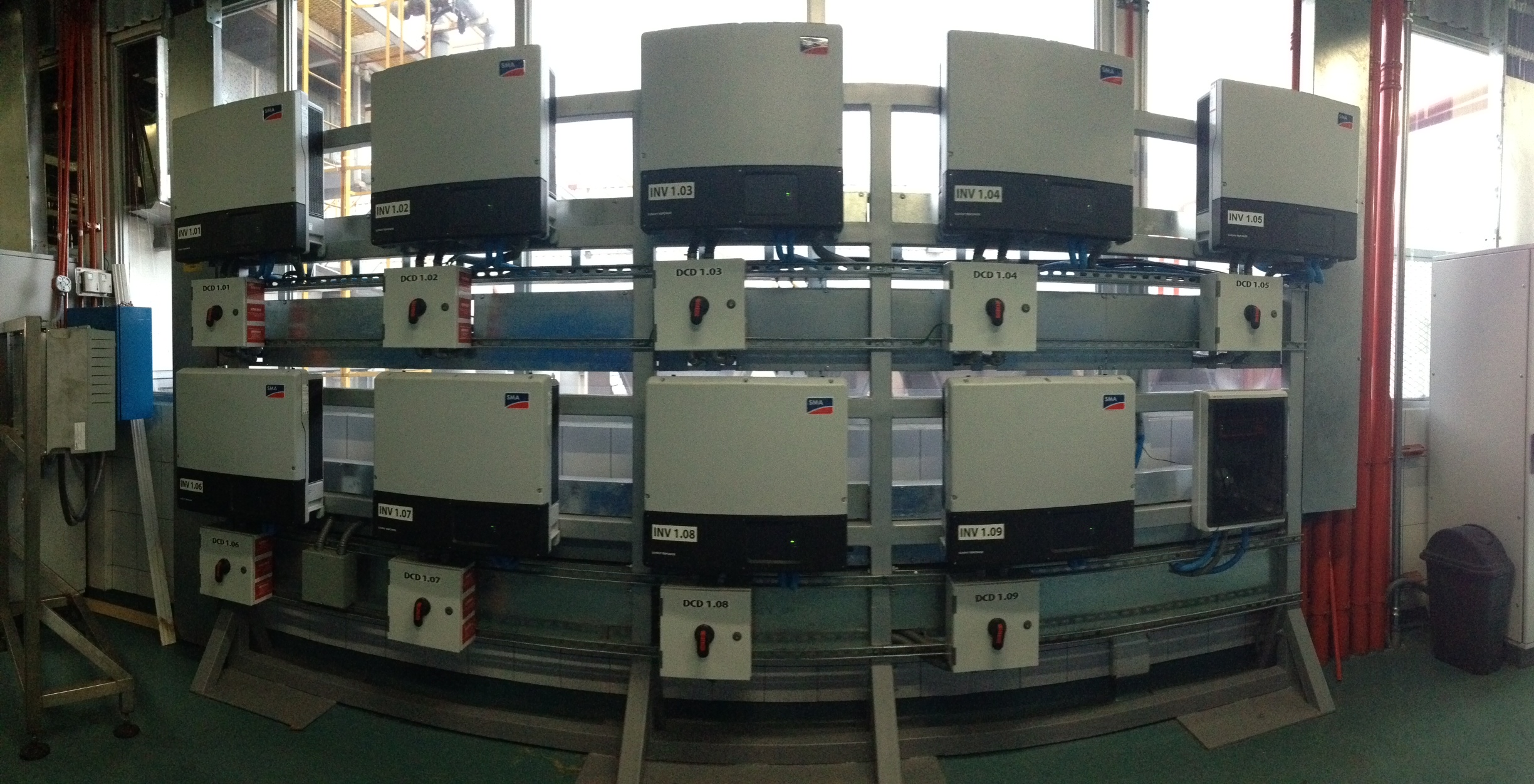 Just one small bank of the 98 Sunny Tripower 24000TL-US inverters used to power the PepsiCo bottling plant. 