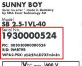 serial number