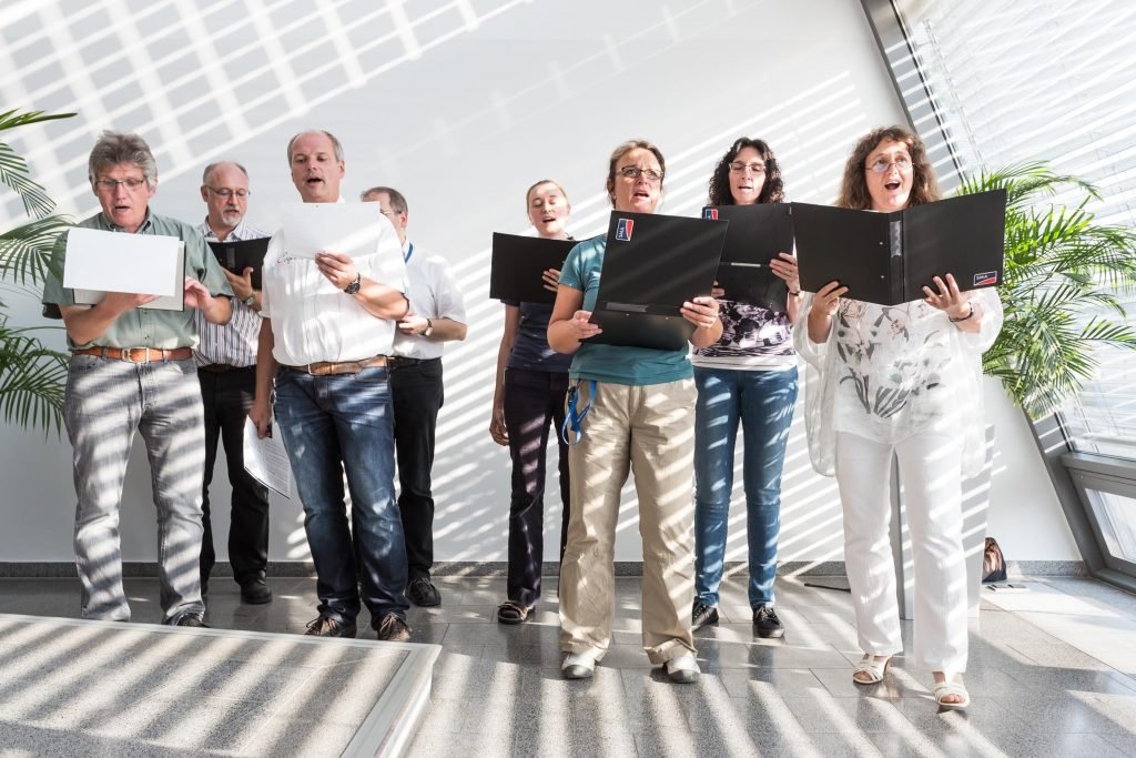 Upholding tradition: The SMA capella choir is an integral part of the program for the summer party.