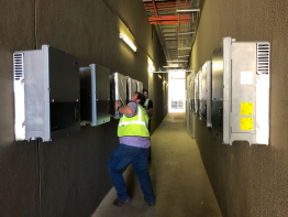 The installation consists of 43 solar inverters of SMA.