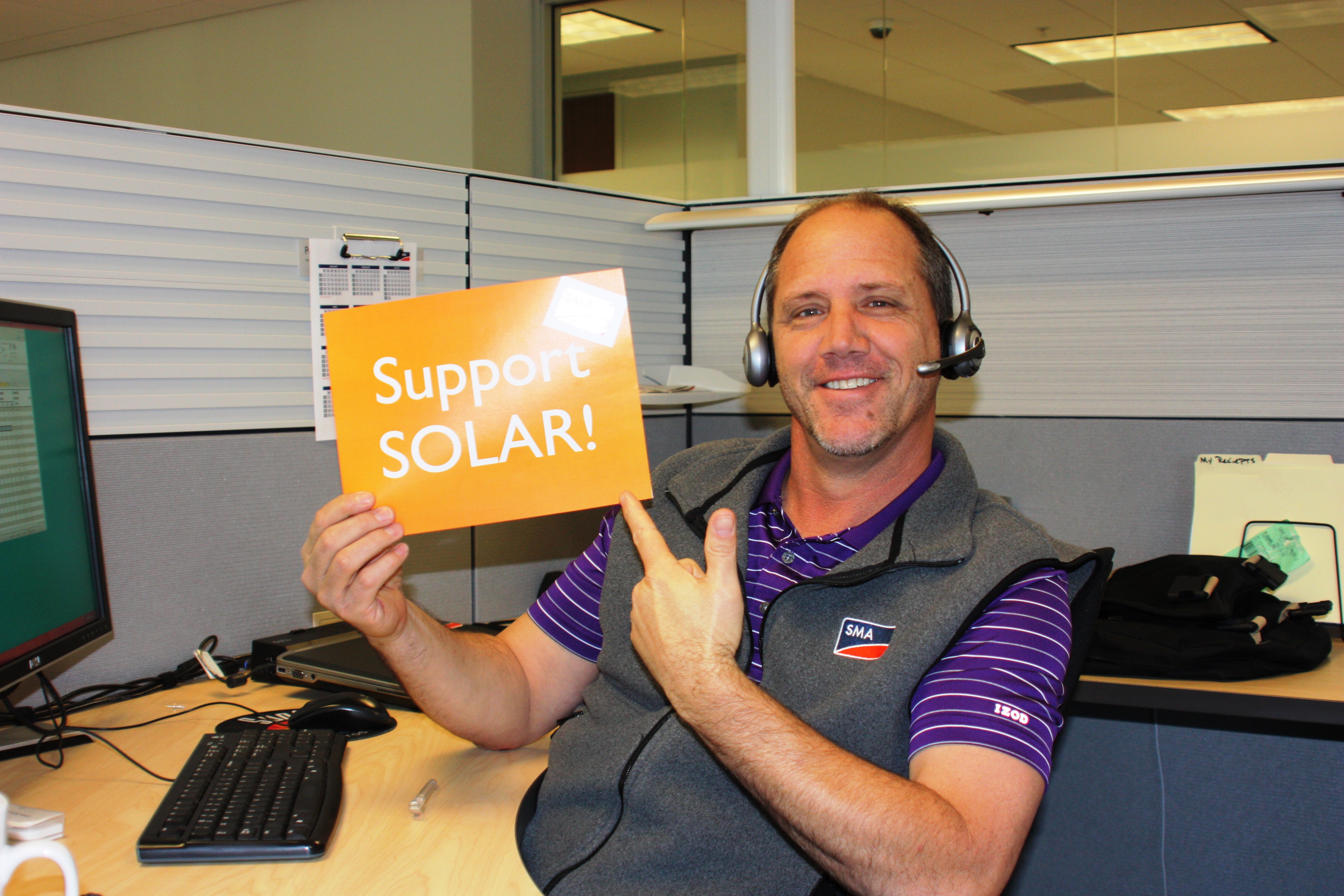 Paul Bouchard, SMA Service Sales, is proud to support solar!