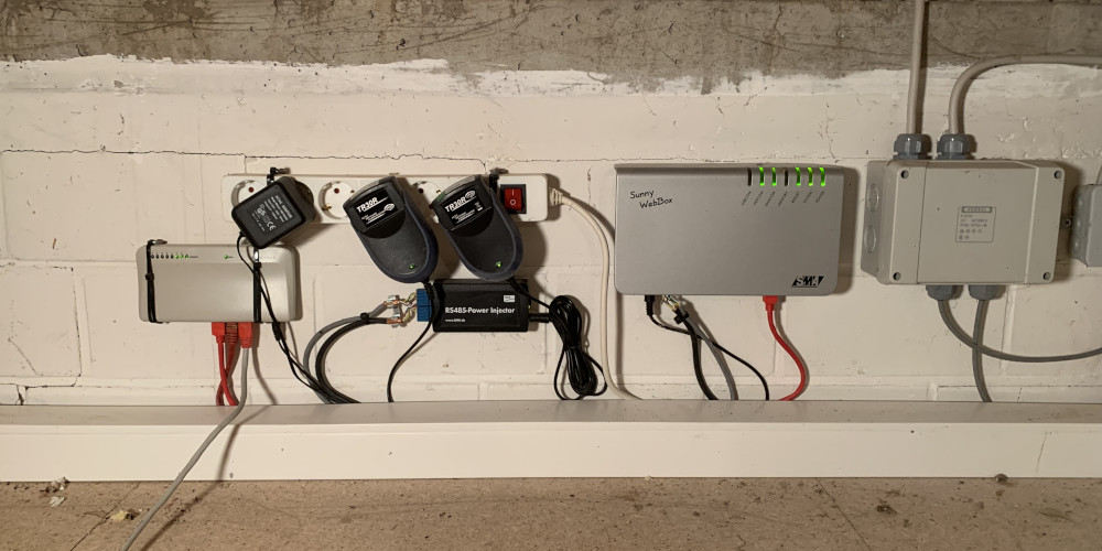 Sunny Webbox data logger - Preparations, replacing and wiring the devices