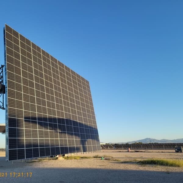 View of solar farm in Tucson, Arizona